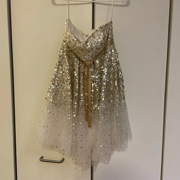 Sequins Short Gold and Silver Wedding/Prom/Birthday Dress (bride or bridesmaids) - Picture 4 of 5